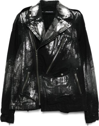 Julius Giacca biker in cotone - Nero