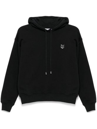Maison Kitsun&eacute; Felpa con applicazione e cappuccio - Nero