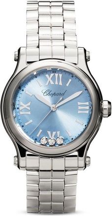 Chopard Happy Sport 30mm - women - stainless steel/Diamond - One Size - Blue
