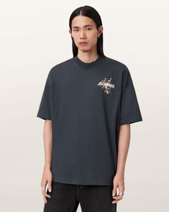 AllSaints Cotton Valen Oversized Graphic T-Shirt, Size: XXL