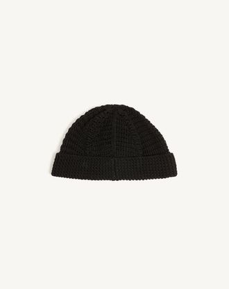 Valentino Garavani Cappello Beanie in Cotone Donna NERO UNI