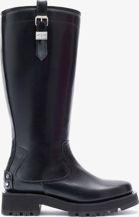 Ganni Black High Boots in Oleatex