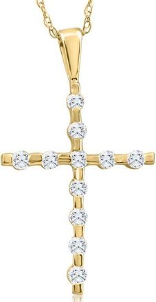 Pompeii3 1/5Ct Diamond Cross Pendant 10k Yellow Gold 18 10k Gold Necklace