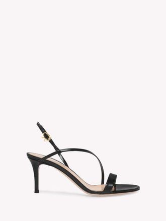 Gianvito Rossi Manhattan 70 Sandal in Black Leather at Nordstrom, Size 39.5