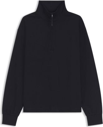 BOSS Cotton and wool-blend zip-up sweatshirt