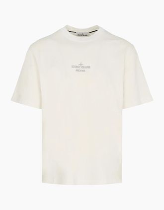 Stone Island Mens Branded 2100033 T-Shirt Cream - White - Size: 40