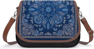 Generic Blue Paisley Bandana Fashion Womens Crossbody Bags Novelty Handbag Shoulder Bag Purse