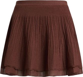 12 Storeez pleated tiered skirt - Brown