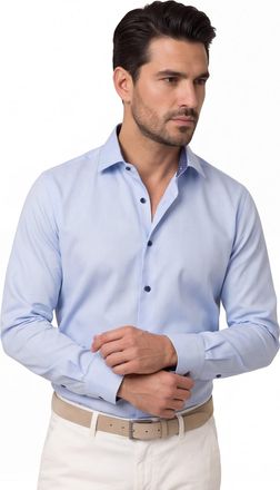 Olymp comfort fit overhemd blauw katoen