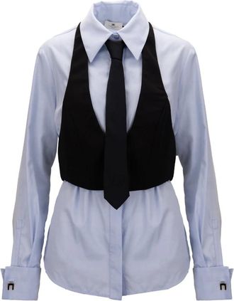 Elisabetta Franchi Shirt - Dames - Overhemden - Paars - S - Katoen - Overhemden
