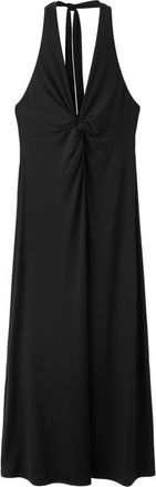 Mango Draped Halter Dress in Black at Nordstrom, Size 6
