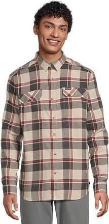 Columbia Flare Guntm Stretch Flannel Mens Long Sleeve Button Up Dark Stone Trails Edge Plaid : 2XL, Cotton/Flannel/Elastane