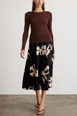 Tanya Taylor Kayden Knit Top In Chocolate Melange
