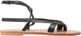 K.Jacques Aubigne Sandal - Dames - Sandalen - Zwart - 38 EU - Leer - Schoenen