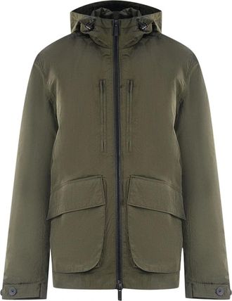 Lyle & Scott Mens Lyle & Scott Plain Hooded Green Jacket - Tan - Size: 40/Regular