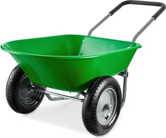 Best Choice Products Dual-Wheel Home Wheelbarrow Yard Garden Cart for Lawn, Construction