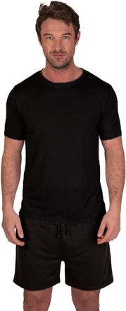 Light & Shade LSSET032 Mens Crew Neck T-shirt and Short Pyjama Set, Black, XXL