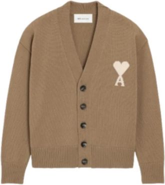 Ami Coats - Heren - Vesten - Bruin - XL - Katoen - Truien & Vesten