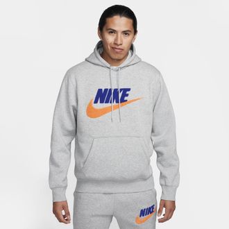 Nike Mens Club Fleece Pullover Hoodie in Grey | FN3104-063