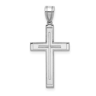 Diamond2Deal 14k White Gold Cross Pendant
