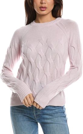 Fort&eacute; Cashmere Wandering Cable Crewneck 100% Cashmere Sweater