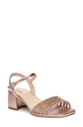 Nero Giardini Embellished Ankle Strap Sandal in Rose Gold at Nordstrom, Size 11Us