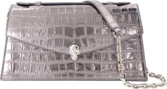 Alexander McQueen Skull Handtas - Dames - Schoudertassen - Grijs - ONE Size - Leer - Tassen