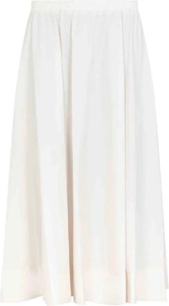 Akep Maxi Skirts, female, White, Size: M Flared Cotton Skirt