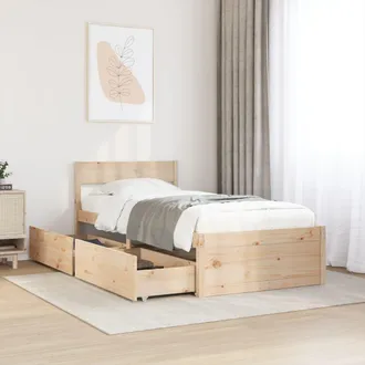 vidaXL Estructura De Cama Sin Colch&oacute;n Madera Maciza De Pino 90x200 Cm Vidaxl