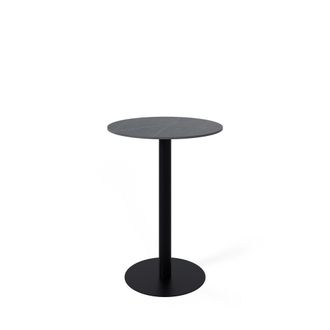 Koketto Home Mesa alta redonda tapa porcelanica gris y pata negra