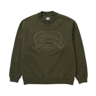C.P. Company Crew Neck Sweatshirt - male - C.P. Company - Sweatshirts - Green - XS - Sweatshirts & Hoodies
