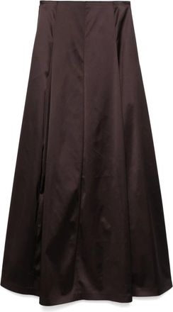Genny Bruine Satijnen Maxi Rok - Dames - Maxi Rokken - Bruin - S - Satijn - Rokken