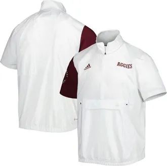 adidas Mens adidas White Texas A&M Aggies M STM AEROREADY Half-Zip Jacket at Nordstrom, Size Medium