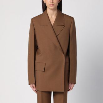 Jil Sander Brown wool double-breasted jacket