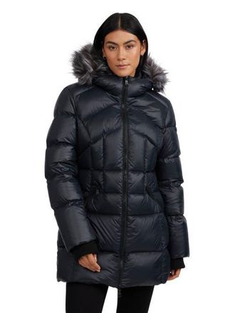 Pajar Womens Ares Fixed Hood Puffer with Fixed Bib in Black at Nordstrom, Size Medium