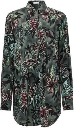 Paco Rabanne Oversized Forest Green Silk Shirt