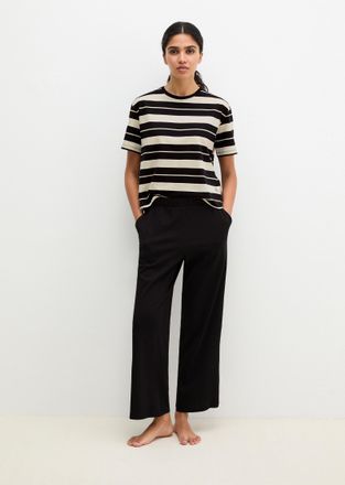 Marc O'Polo Pyjama MARC OPOLO Mix N Match Cotton, Damen, Gr. XL (46), french oak stripe, schwarz, Single Jersey, Obermaterial: 100% Baumwolle, Homewear-Sets Pyjam