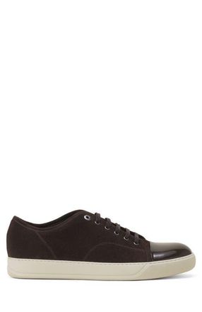 Lanvin Dbb1 Patent Leather And Suede Sneakers in Brown at Nordstrom, Size 12
