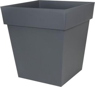 Eda Eda - Maceta Cuadrada Toscana - 50 Cm - 87 L - Gris Antracita