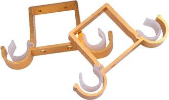 No Brand Juego De 4 Soportes Dobles Para Barra De Cortina - Aleaci&oacute;n De Aluminio Color Oro - Montaje En Pared - Pr&aacute;ctico Accesorio De Interior