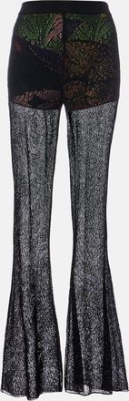Etro Pantaloni flared in pizzo di cotone