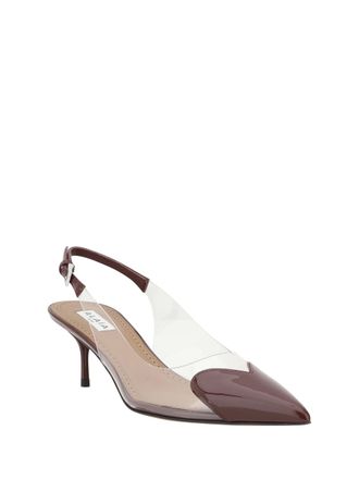 Alaia Womens Pumps Le Coeur Garnet Red Calf Leather High Heel Shoes