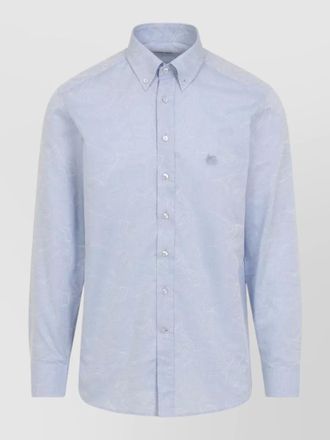 Etro cotton paisley-jacquard regular-fit button-down shirt