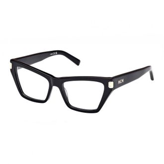 MCM Mcm Eyeglasses Cat Eye Full Rim, Shiny Black Frame And Clear Demo Lenses Lens Mw5005001