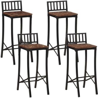 vidaXL Vidaxl - Taburetes Altos 4 Unidades Madera Maciza Reciclada