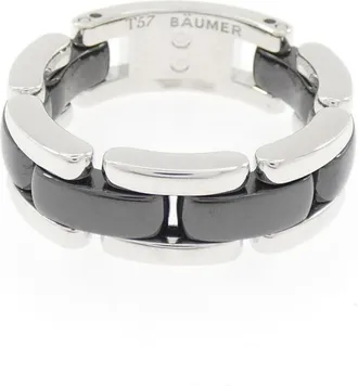 Chanel White White Gold (18K) Ceramic Band Ring (Pre-Owned)
