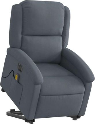 vidaXL Vidaxl - Sill&oacute;n De Masaje Reclinable Elevable Terciopelo Gris Oscuro