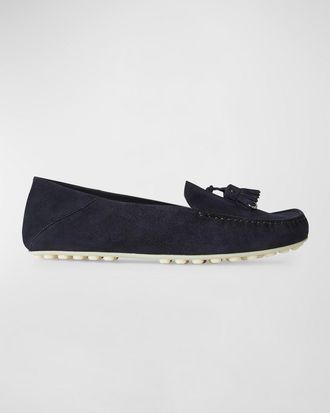 Loro Piana Suede Tassel Moccasin Loafers