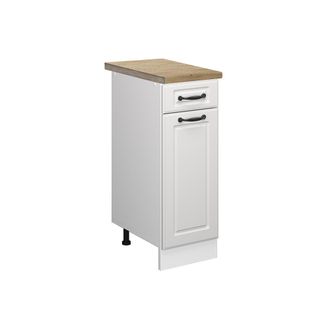 Vicco Mueble Bajo De Cocina R-line, Blanco Casa De Campo, 30 Cm, Et Roble