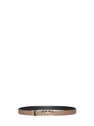 Ferragamo Reversible Leather Gancini Belt - Brown